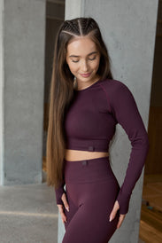 SEAMLESS LONG-SLEEVE CROP Ženska majica dugih rukava