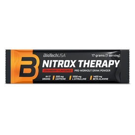 BioTechUSA Nitrox Therapy napitak u prahu za prije treninga, sa šećerom i sladilom, aminokiselinama, vitaminima, mineralima i 200 mg kofeina u dnevnoj dozi.