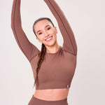 SEAMLESS LONG-SLEEVE CROP Ženska majica dugih rukava