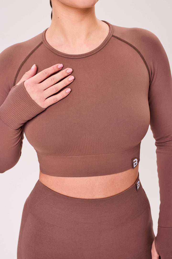 SEAMLESS LONG-SLEEVE CROP Ženska majica dugih rukava