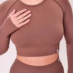 SEAMLESS LONG-SLEEVE CROP Ženska majica dugih rukava