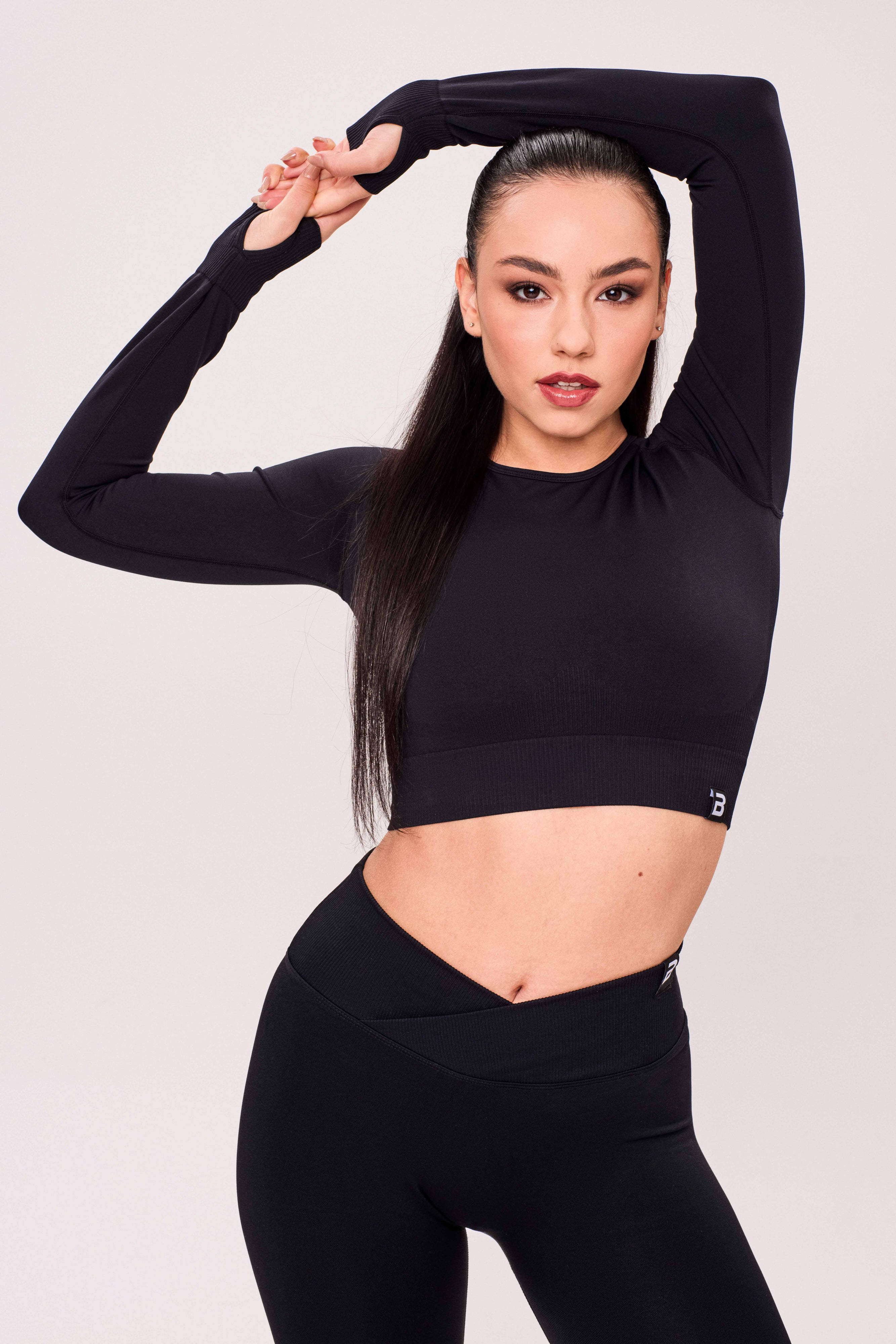 SEAMLESS LONG-SLEEVE CROP Ženska majica dugih rukava