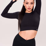 SEAMLESS LONG-SLEEVE CROP Ženska majica dugih rukava