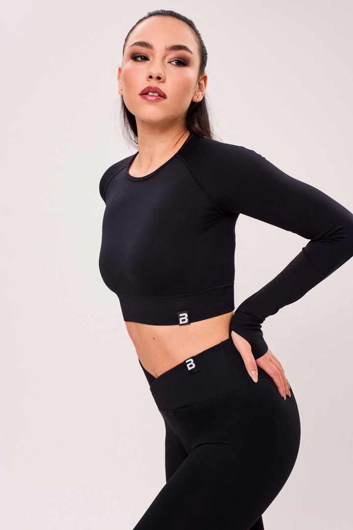 SEAMLESS LONG-SLEEVE CROP Ženska majica dugih rukava